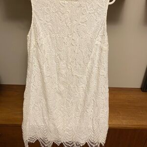 Sharagano White Lace Mini Dress